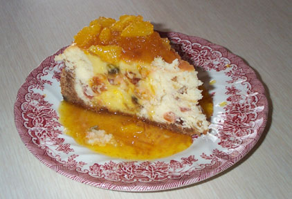 easter cheesecake with orange sauce